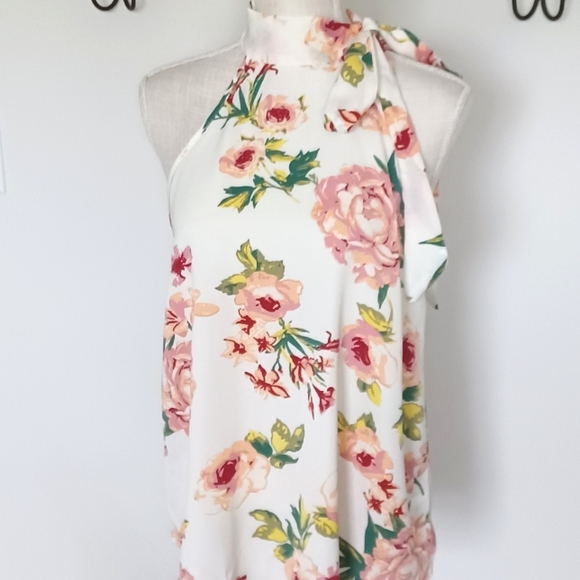Amoli Floral Print Halter Blouse Size M - Picture 5 of 12